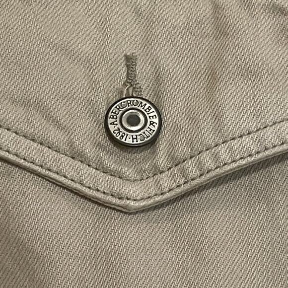 Abercrombie & Fitch L Tan Denim Utility Jumpsuit | Wide Leg Belt Cargo NWT $150 - Picture 8 of 11